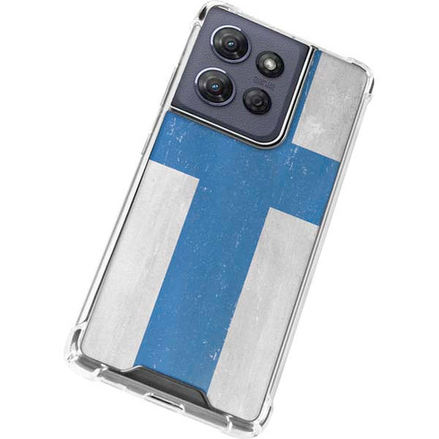 Finland Flag Distressed Moto G Power 5G (2025) Clear Case